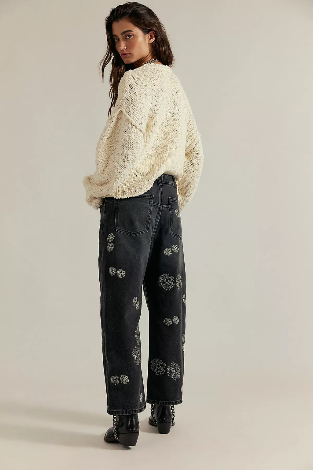 Tricia Fix Deep Trance Boyfriend Embroidered Jeans
