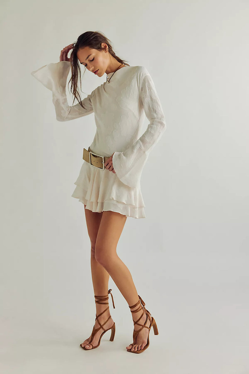 Shona Joy Bowery Long Sleeve Ruffle Mini Dress