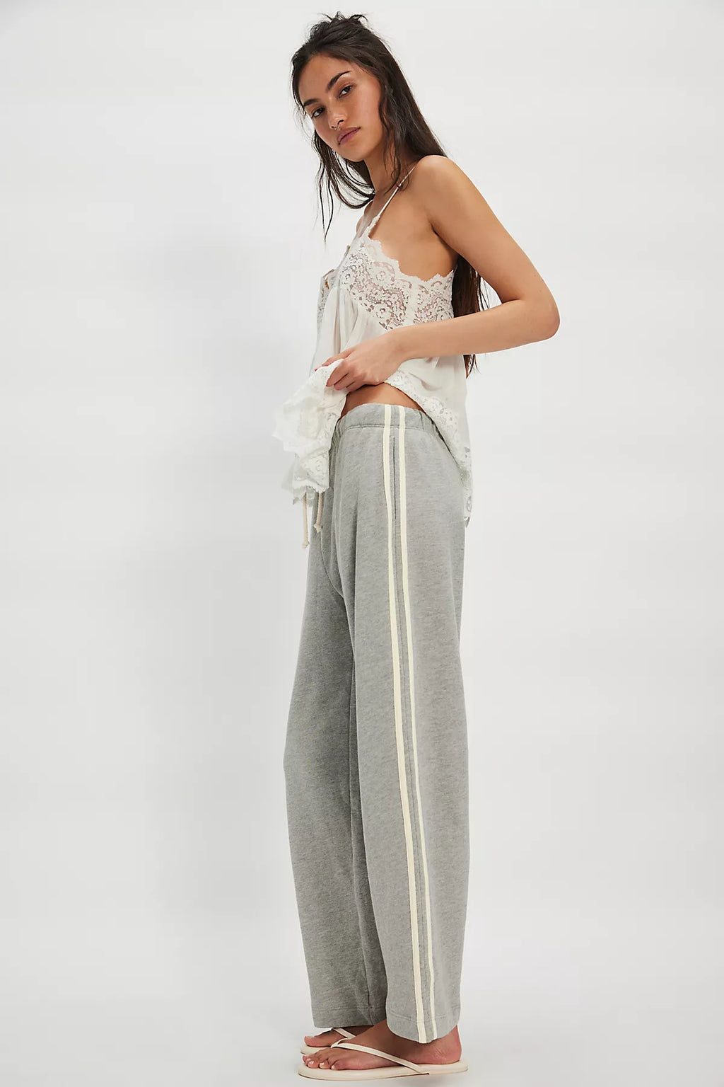 DONNI. The Eco-Terry Stripe Crop Pants