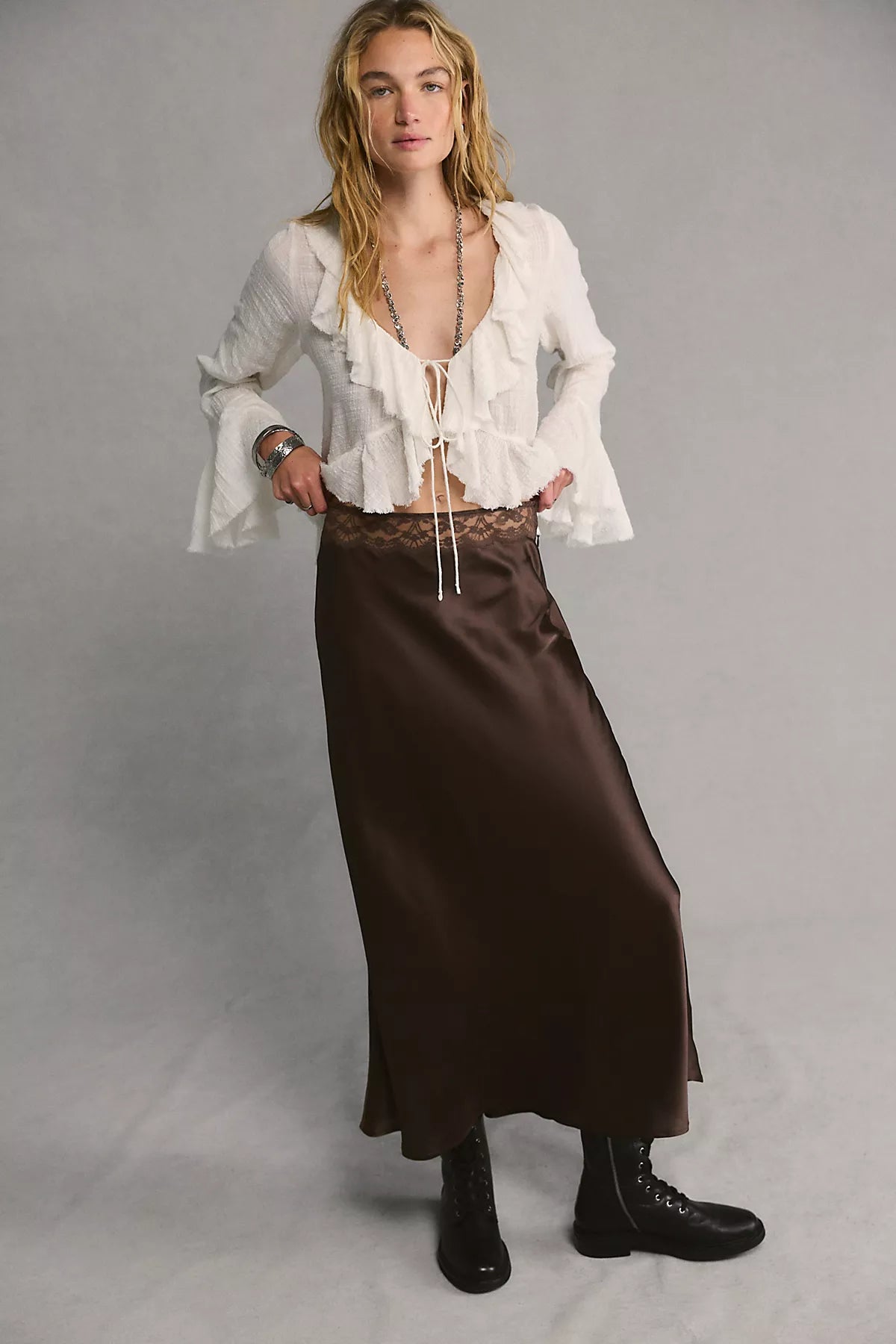 Valeria Midi Slip Skirt