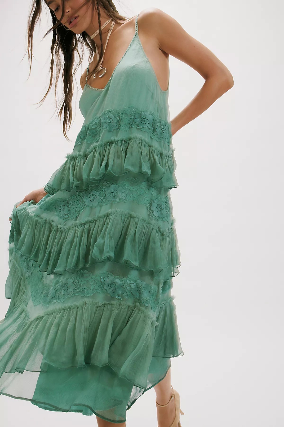 Nigel Preston Tiered Midi Dress