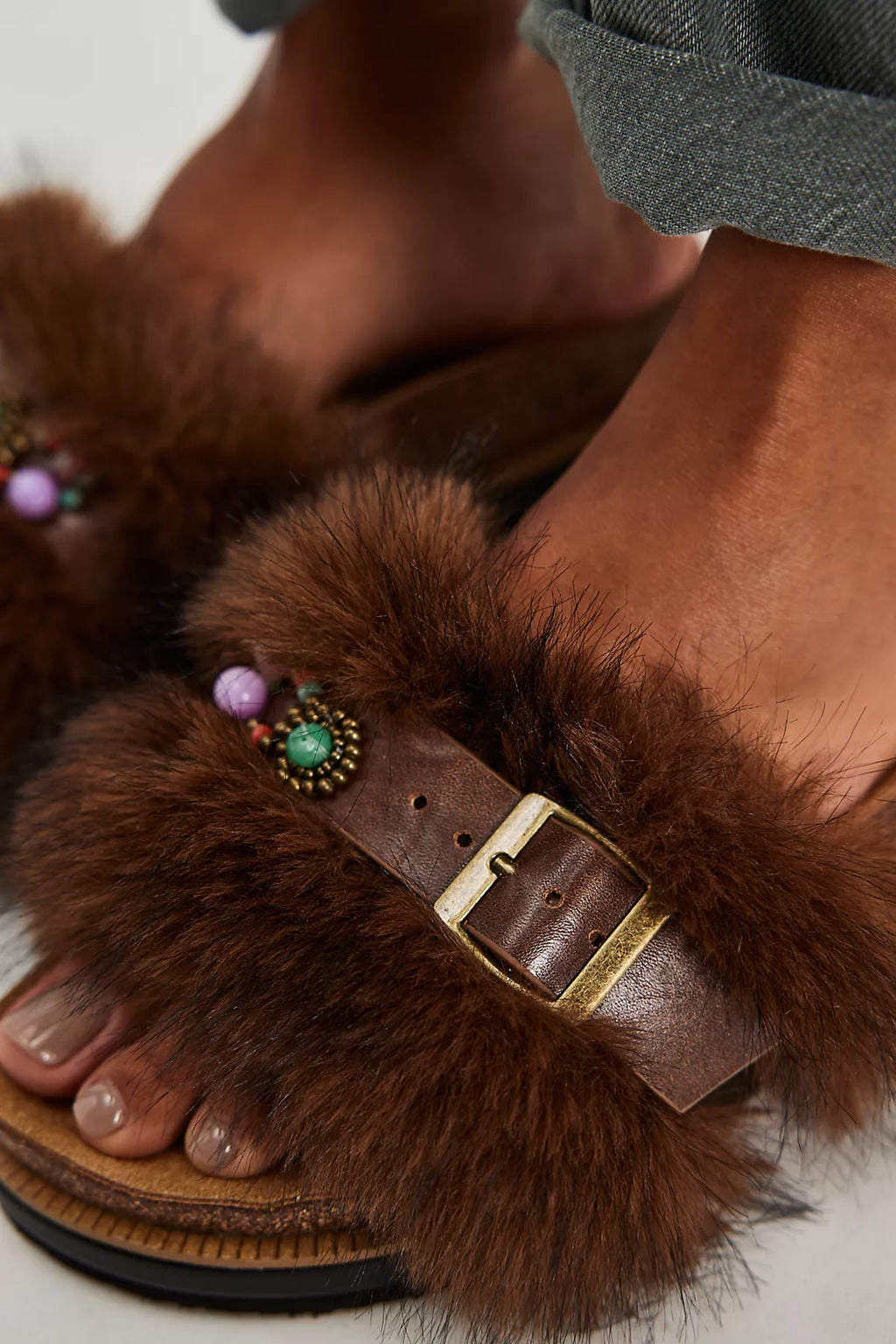 Frankie Faux Fur Slide Sandals