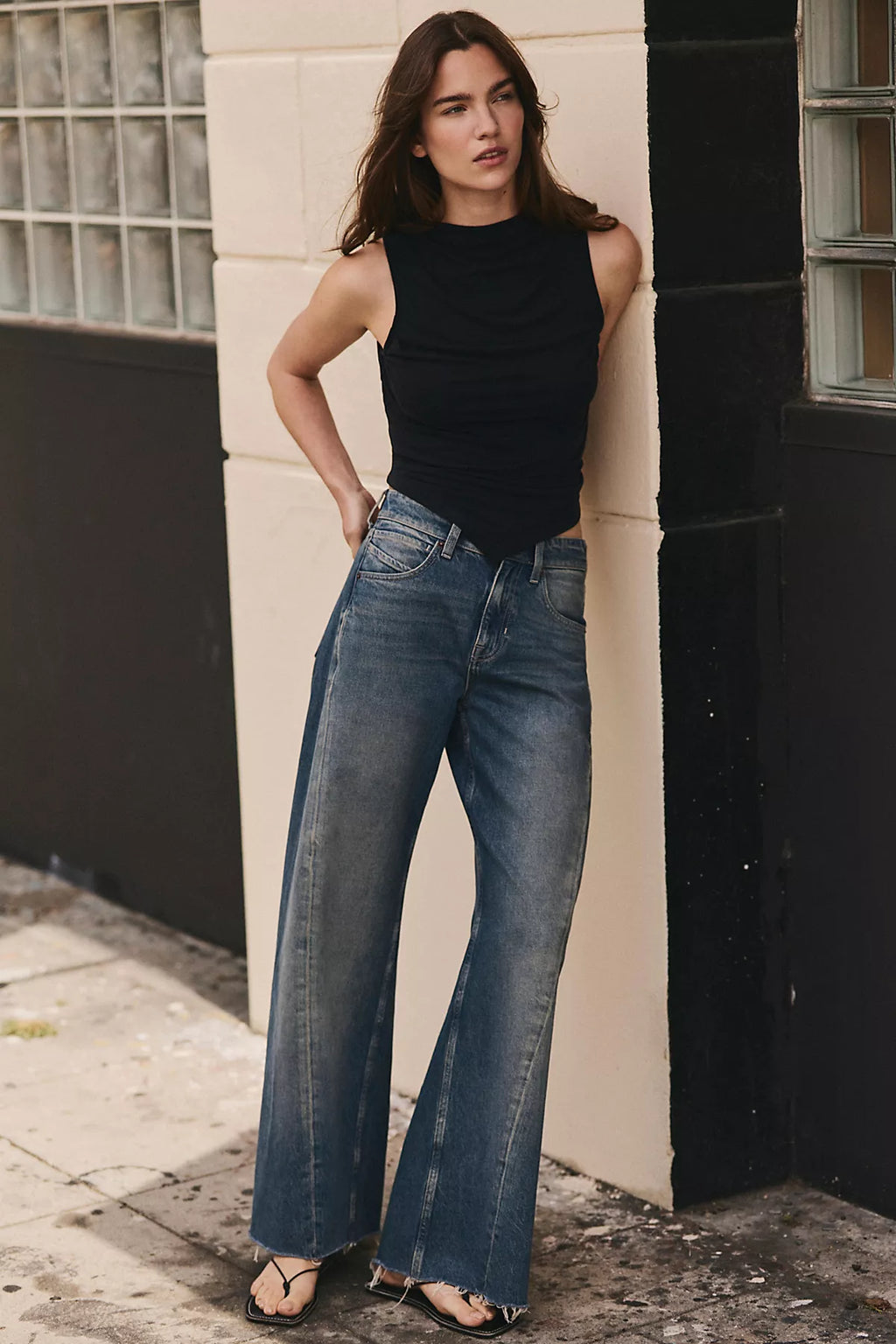 We The Free Alter Ego Wide-Leg Twisted Jeans