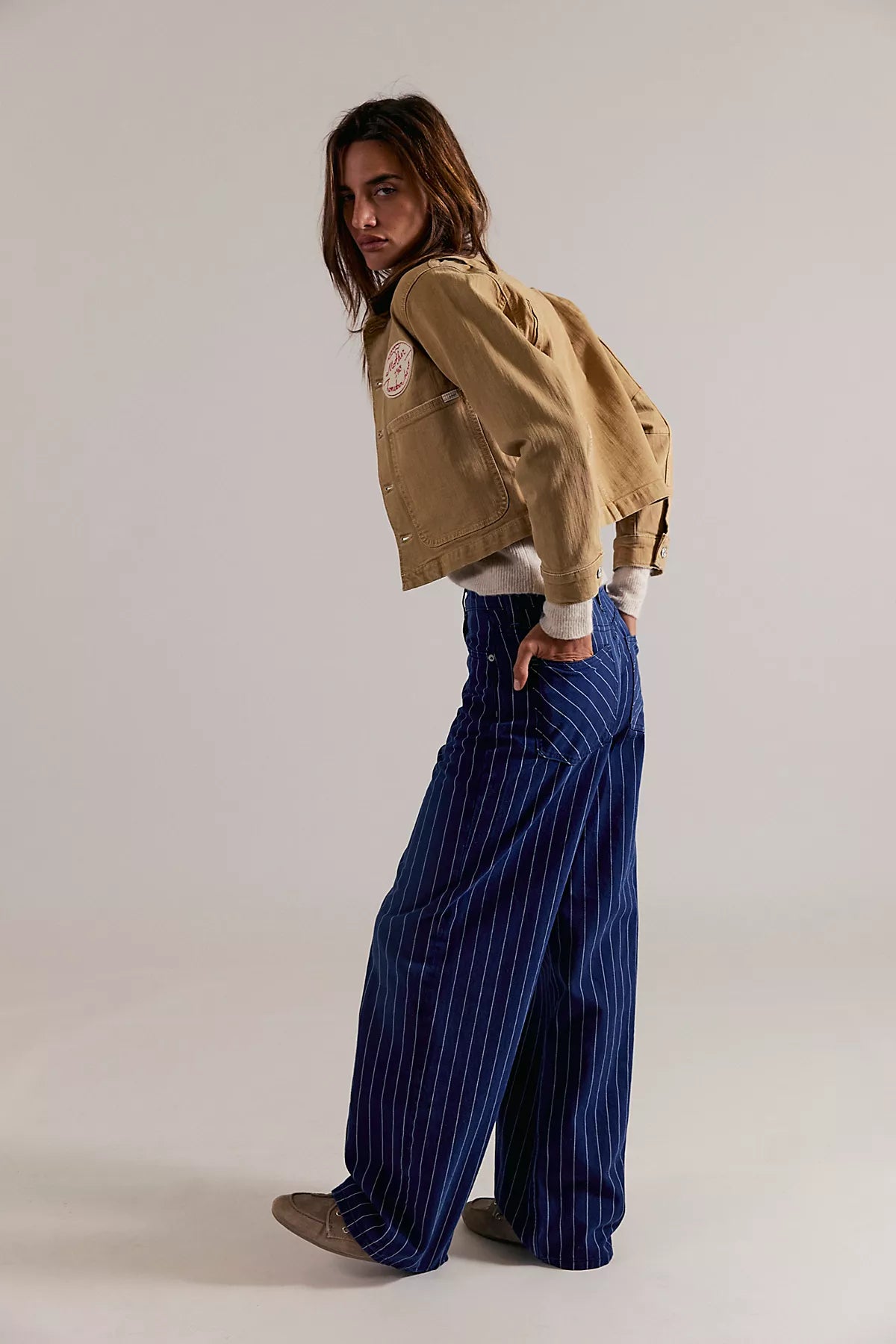 We The Free Nia Striped Boyfriend Jeans