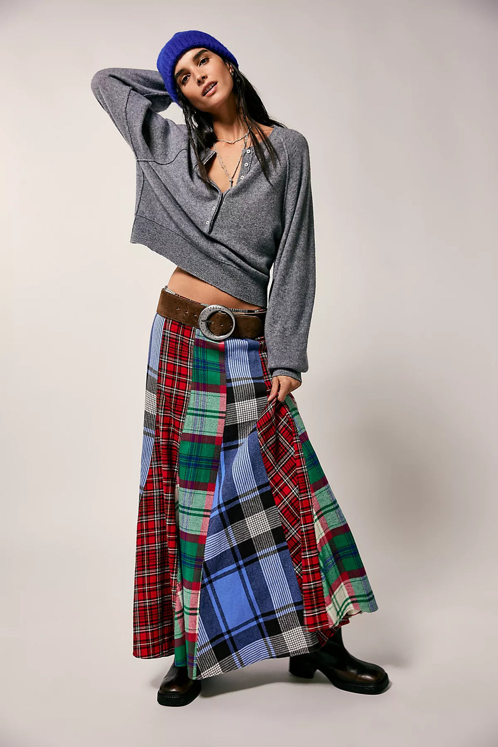 Maizie Plaidwork Maxi Skirt