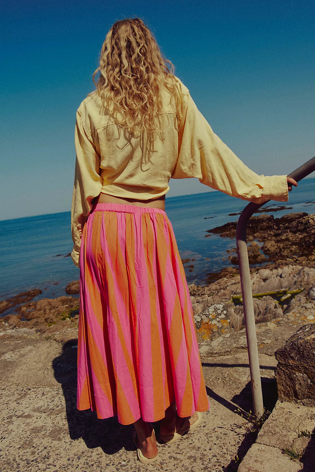 Lowen Striped Midi Skirt