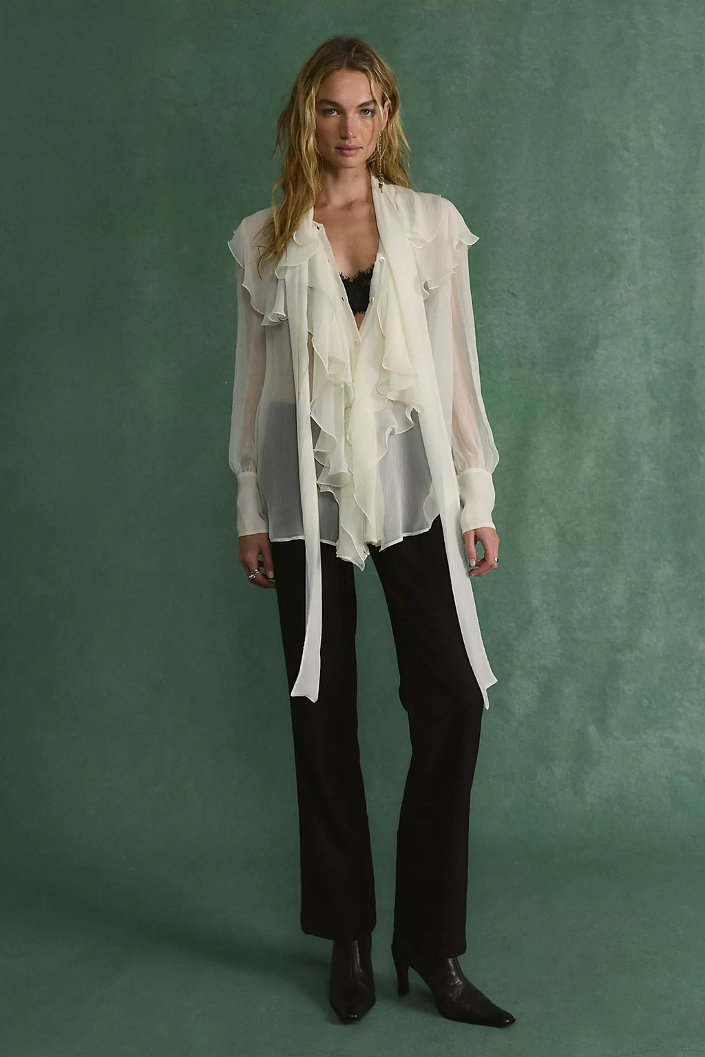 Nigel Preston Chiffon Ruffle Tunic
