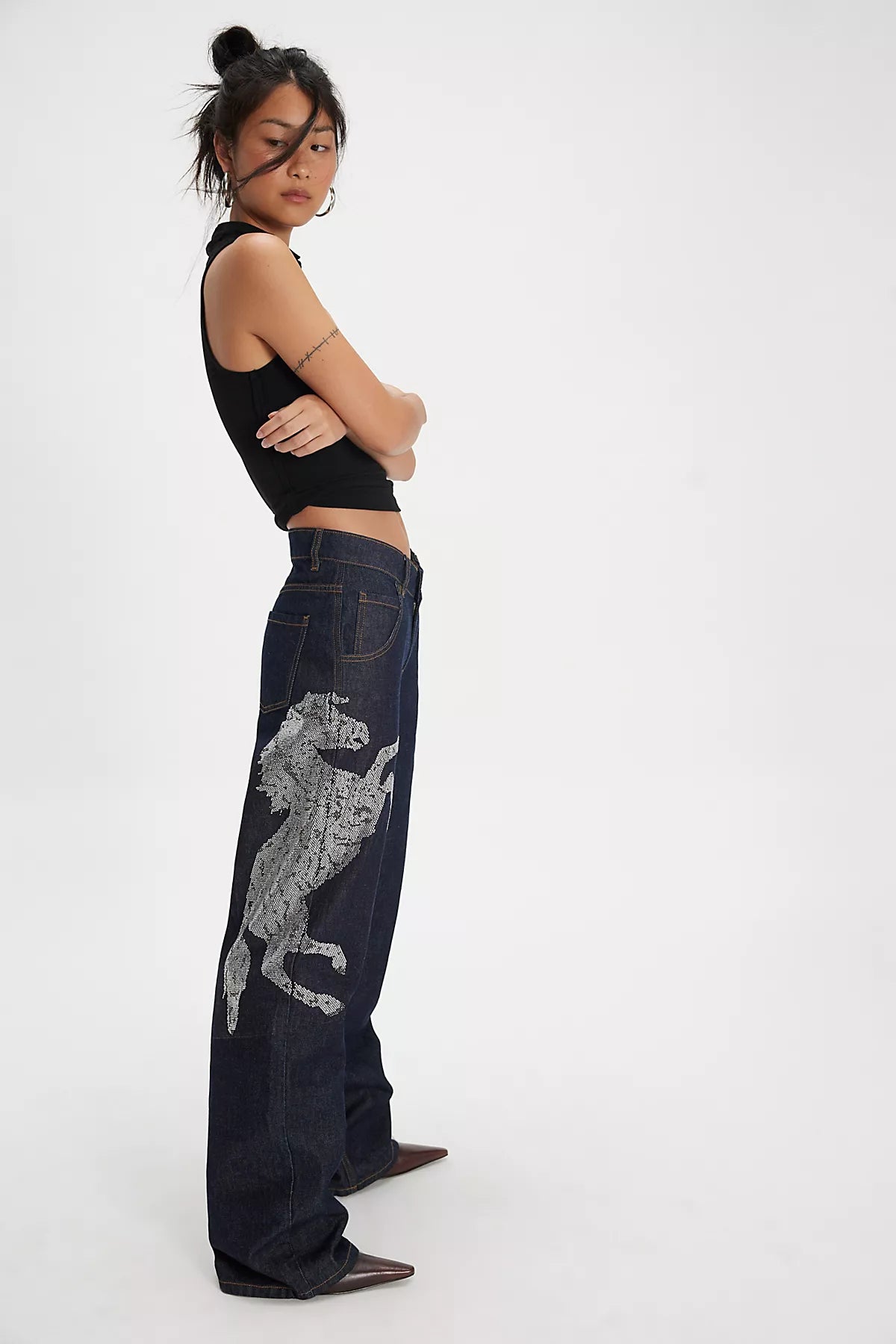 Understated Leather Party Horse Jeans