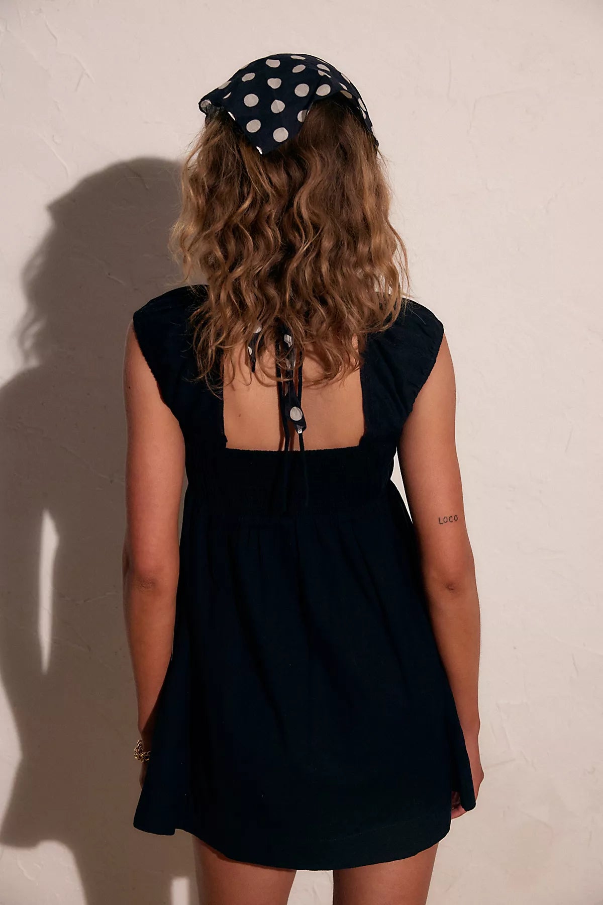 Nina Babydoll Cotton-Linen Mini Dress