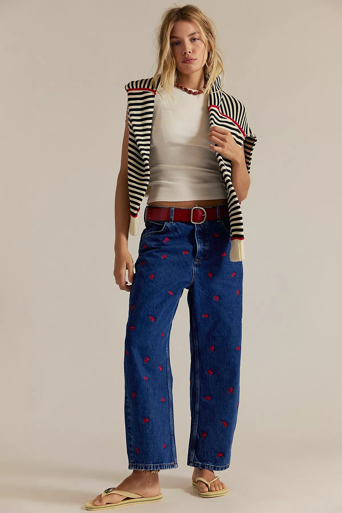 Tricia Fix Deep Trance Boyfriend Embroidered Jeans