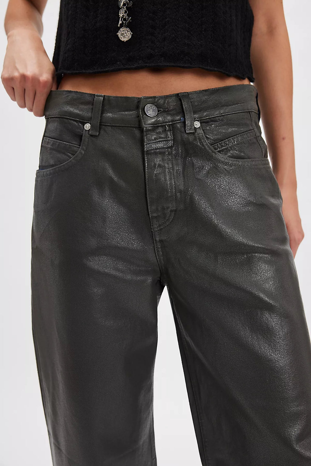 Closed Nikka Wide-Leg Coated Jeans