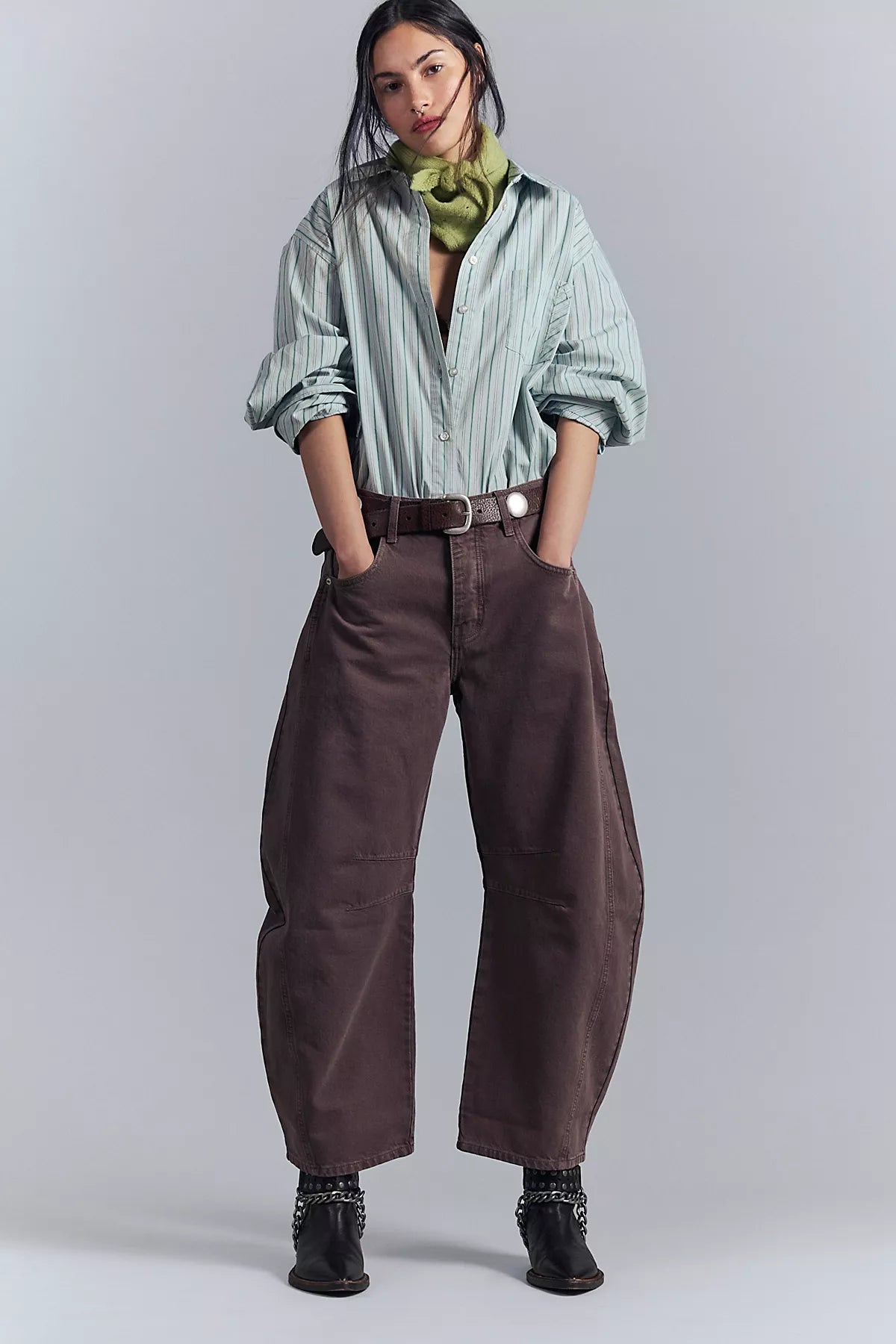 We The Free Good Luck Mid-Rise Barrel Jeans