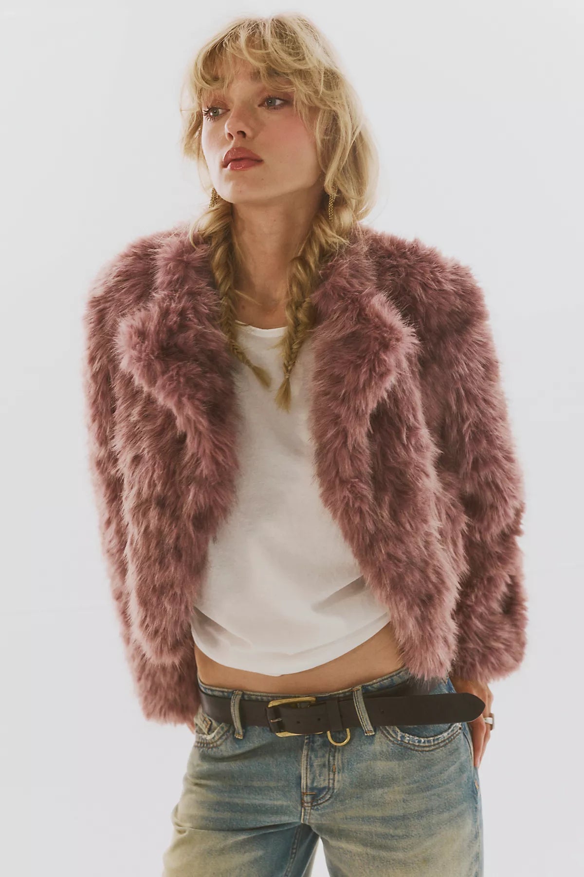Supernova Cropped Faux Fur Jacket