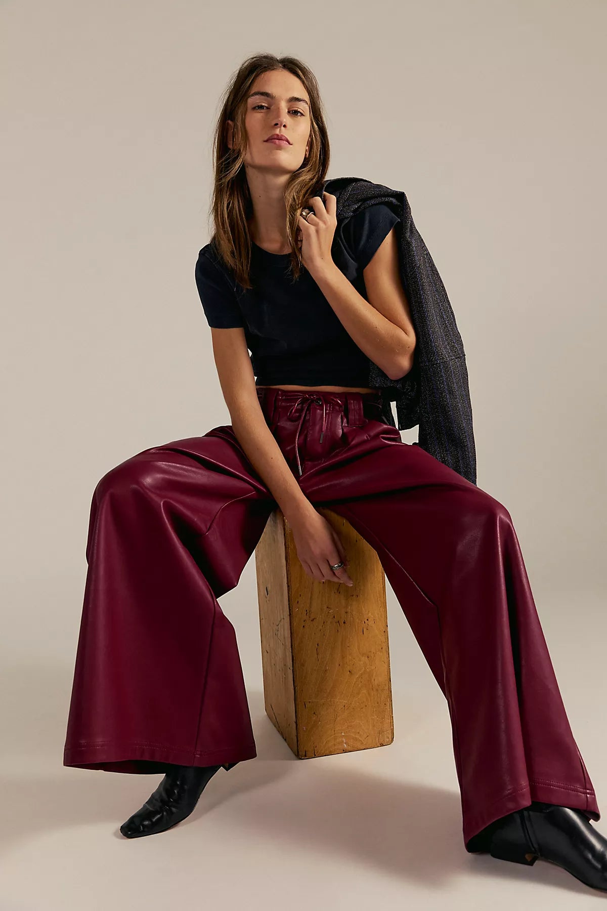 Julien Wide Leg Vegan Leather Pants