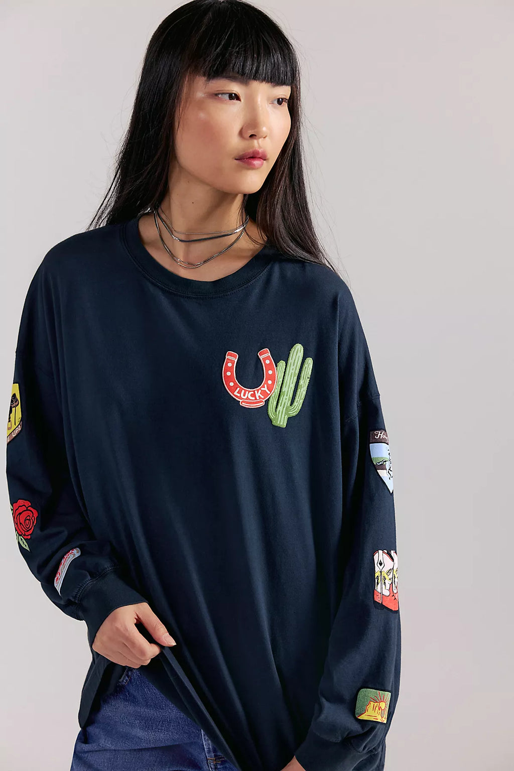 Daydreamer Western Patches Long Sleeve Tee