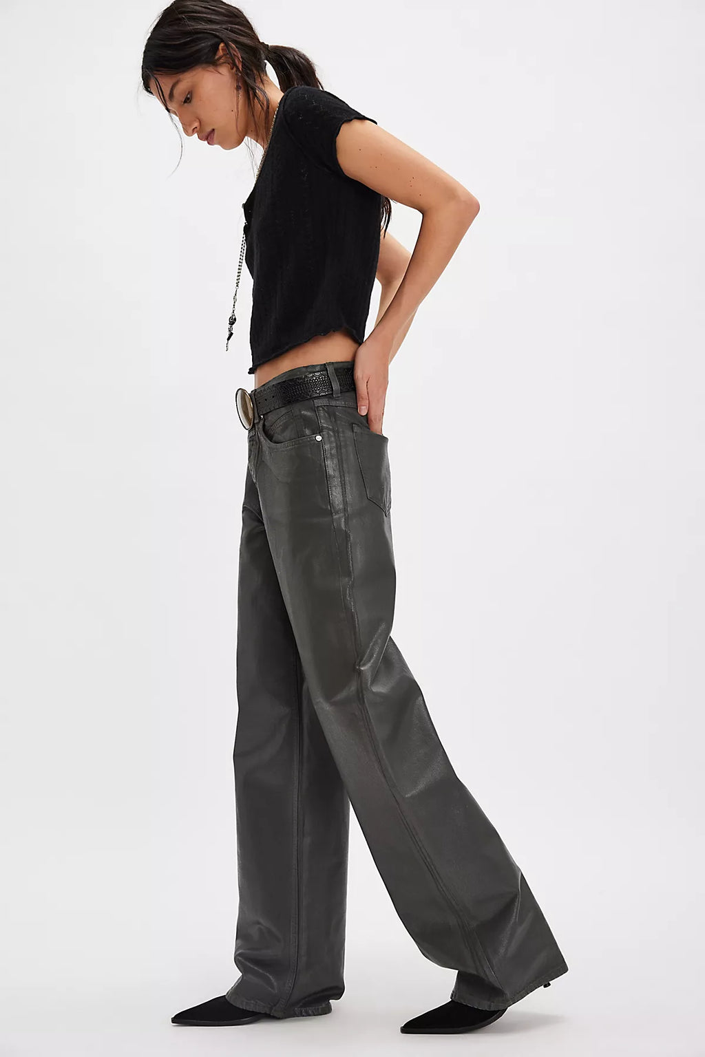 Closed Nikka Wide-Leg Coated Jeans