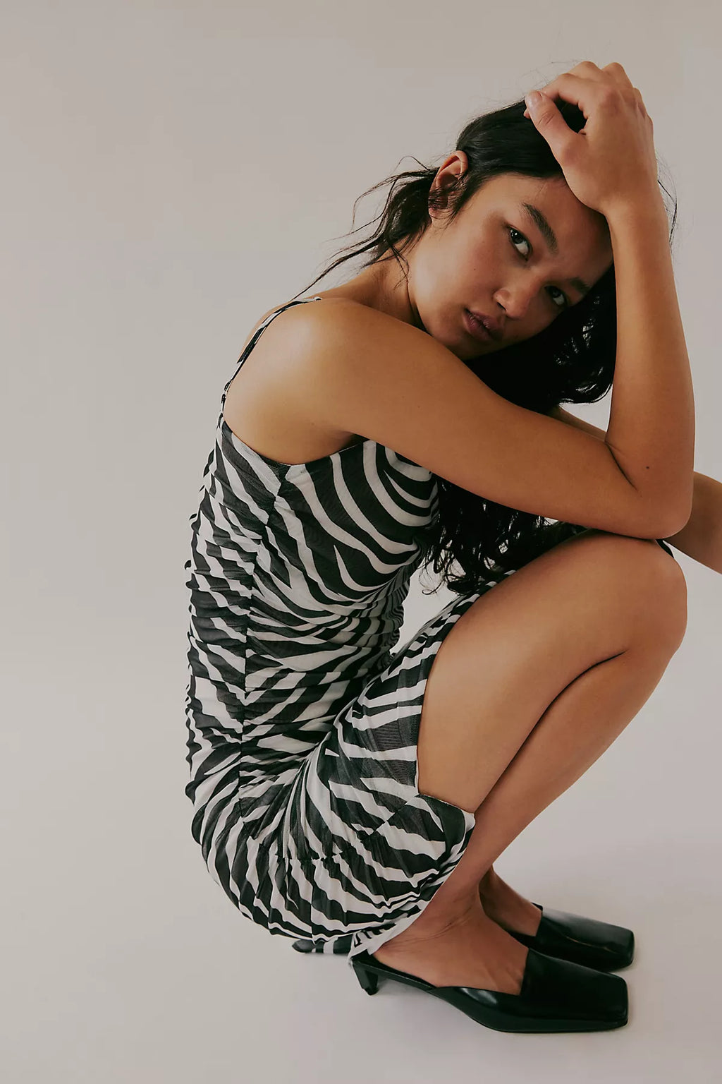 Saemdi Zebra Mesh Dress