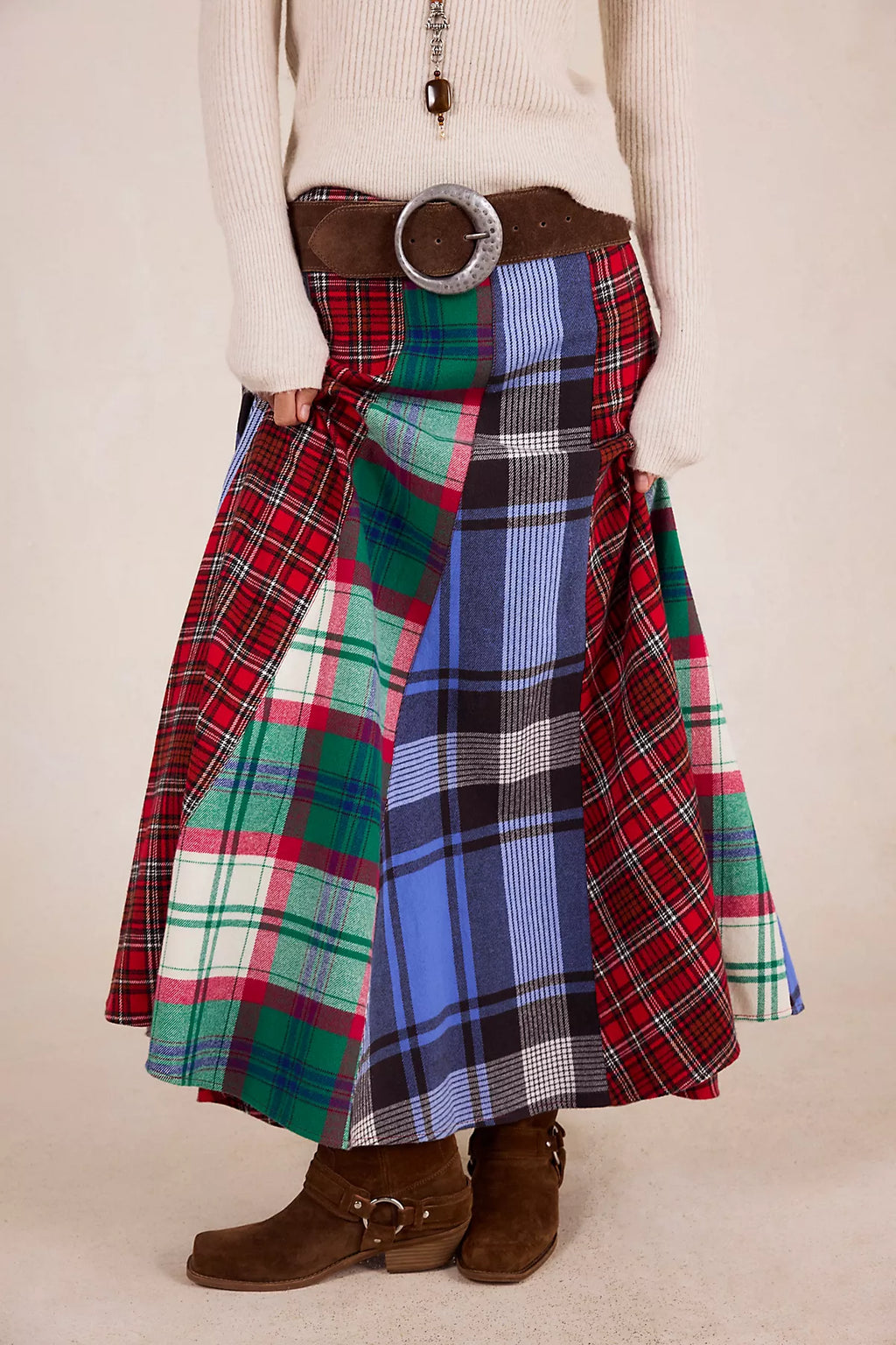 Maizie Plaidwork Maxi Skirt
