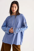 Tricia Fix Bando Applique Long Sleeve Top