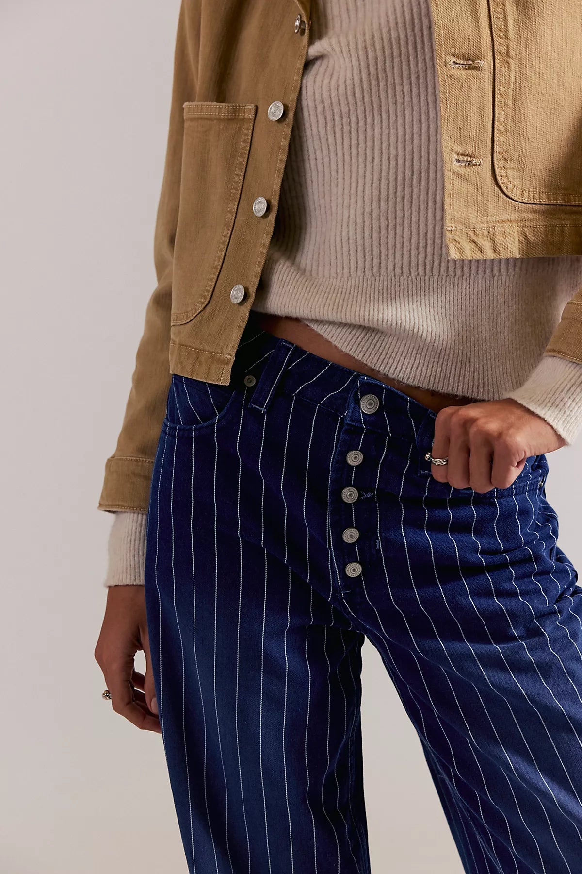 We The Free Nia Striped Boyfriend Jeans