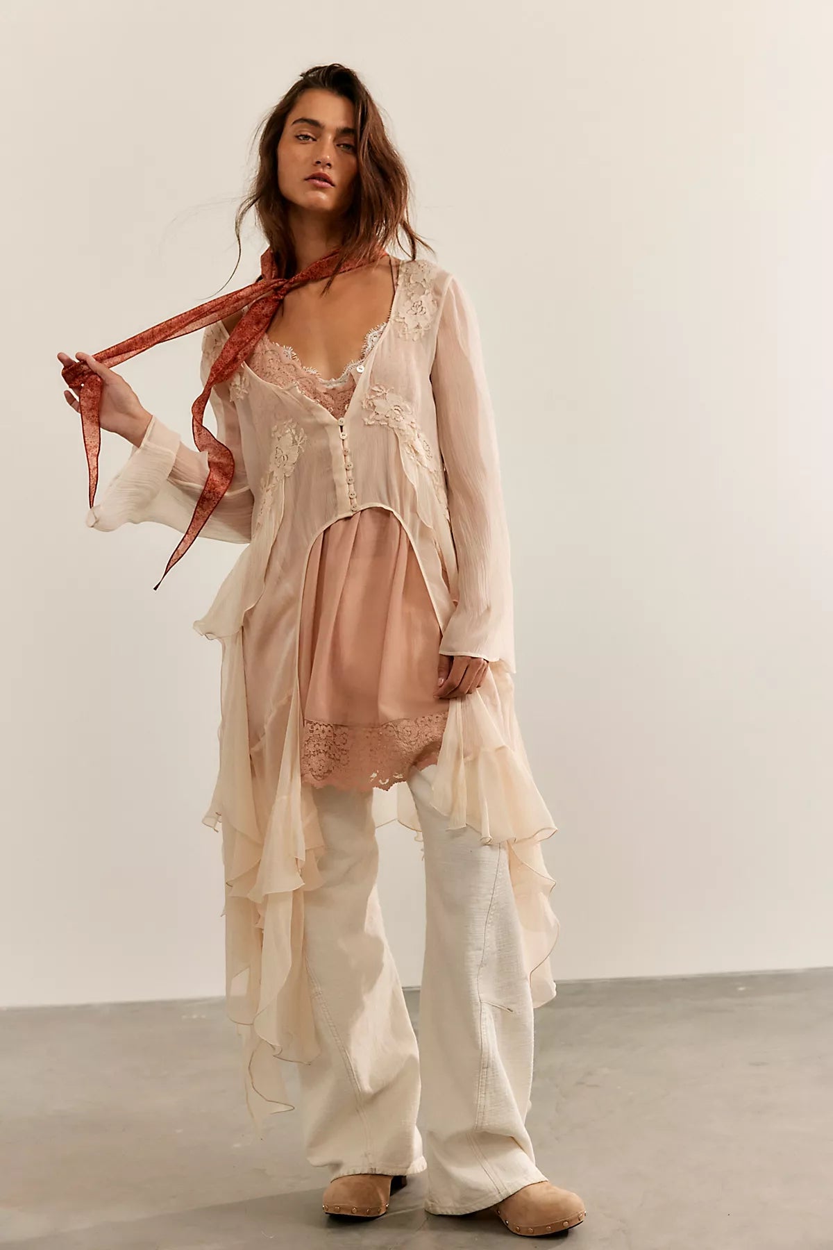 Nigel Preston Angel Chiffon Maxi Top