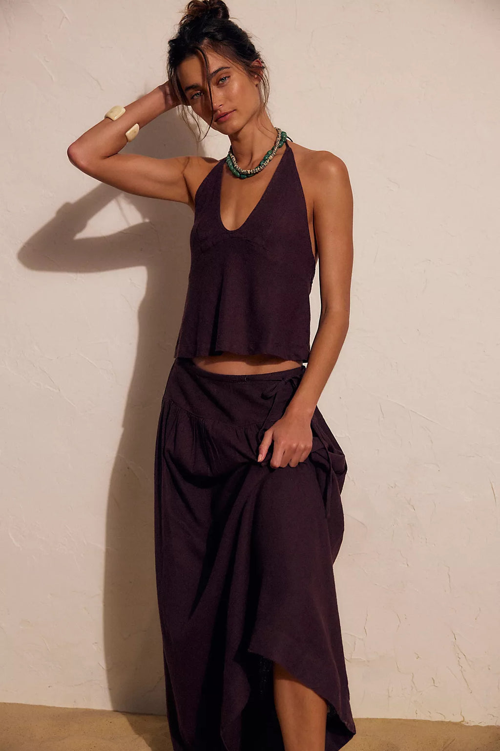 Sandshell Linen Skirt Set