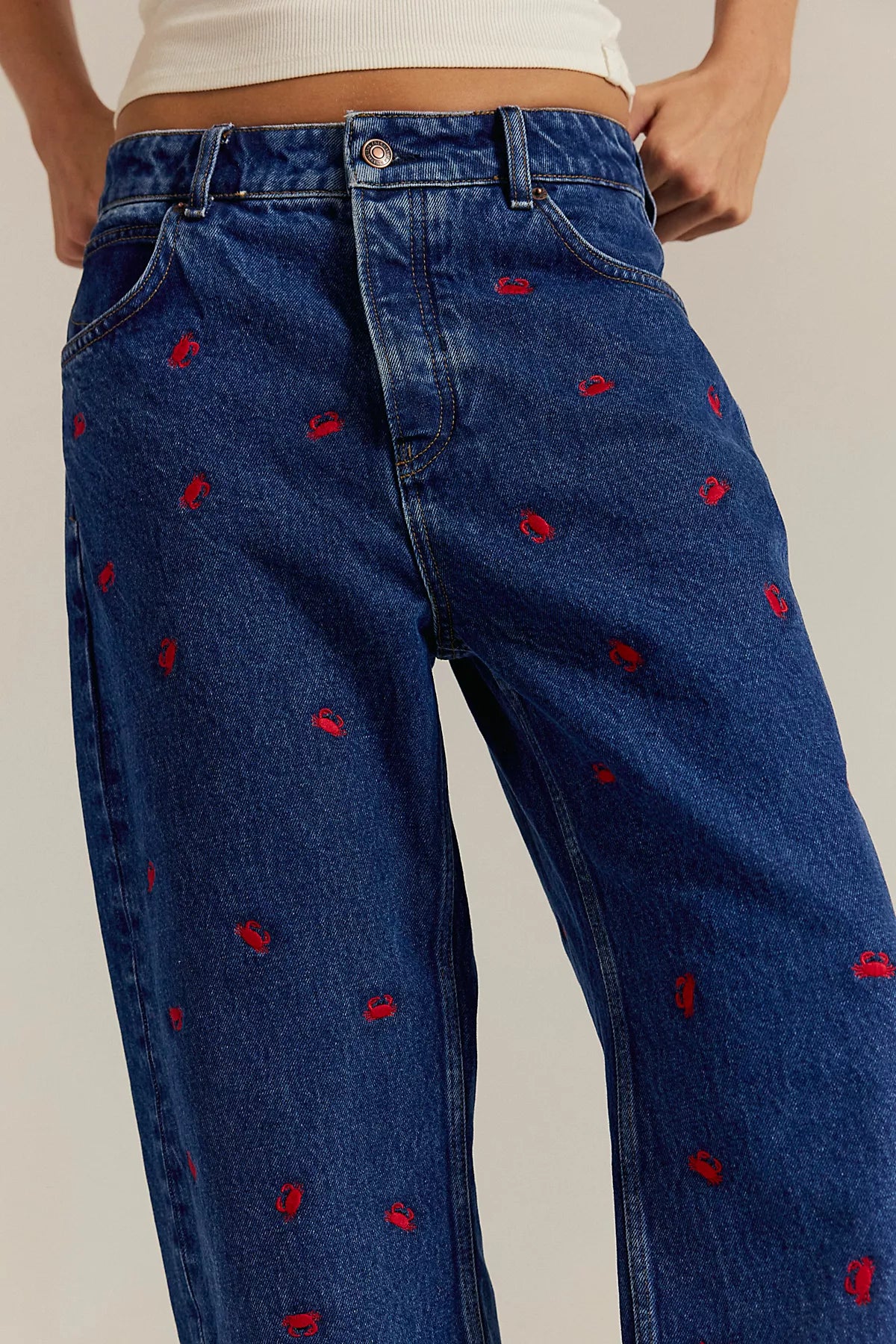 Tricia Fix Deep Trance Boyfriend Embroidered Jeans