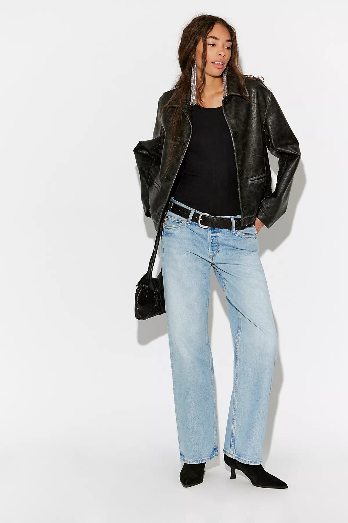 EB Denim Low-Rise Baggy Jeans