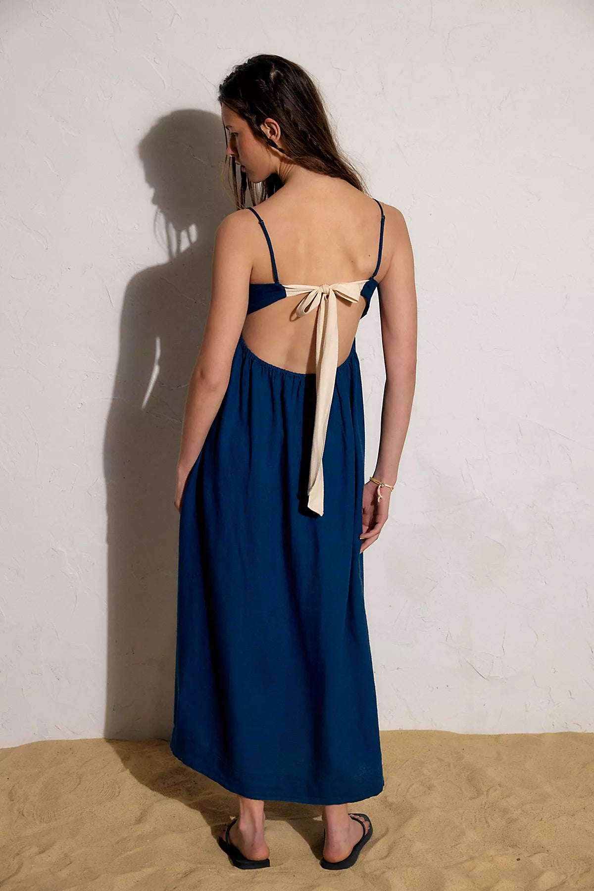 Sandshell Linen Halo Babydoll Midi Dress