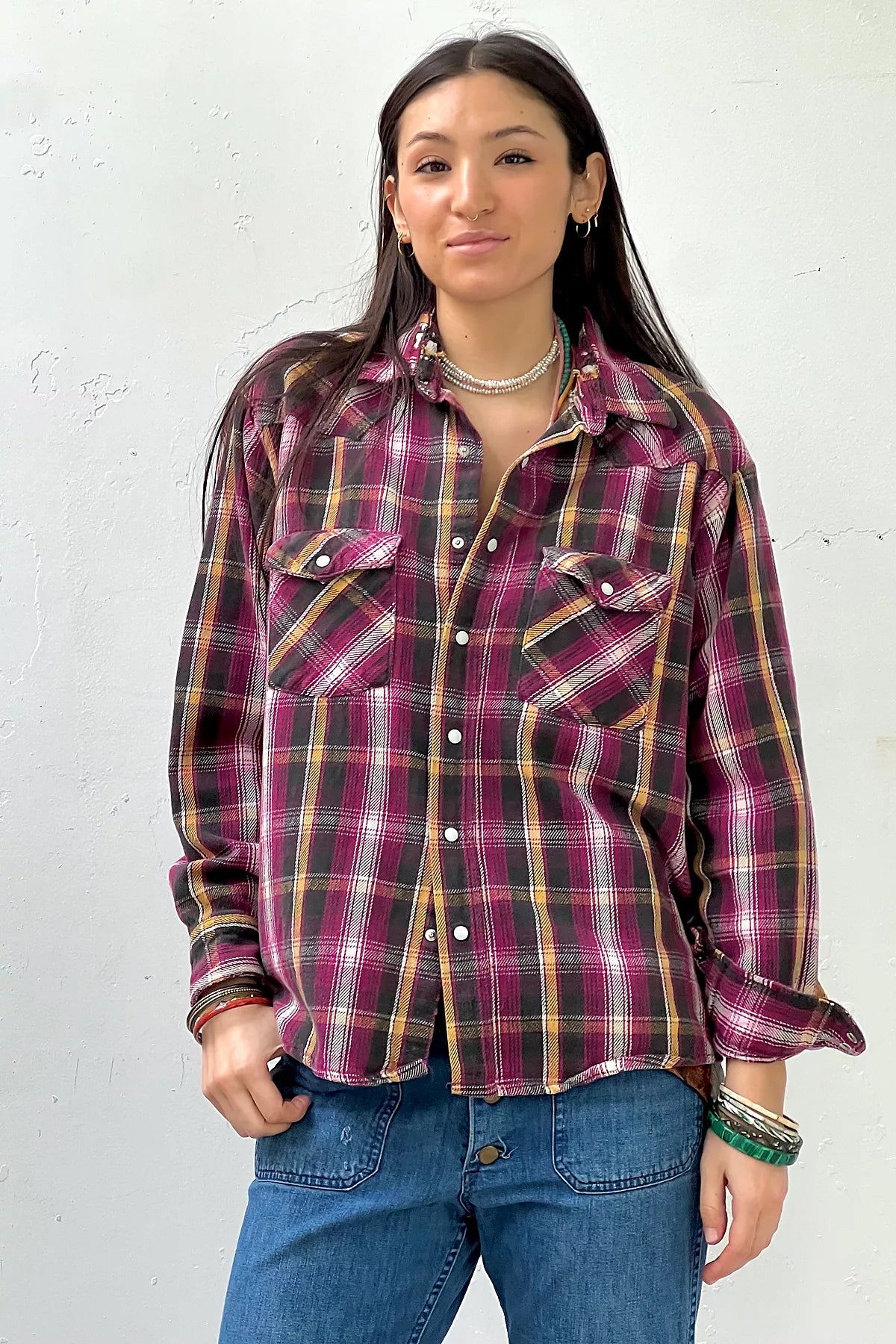 Vintage Dakota Plaid Snappy Top Selected by Anna Corinna