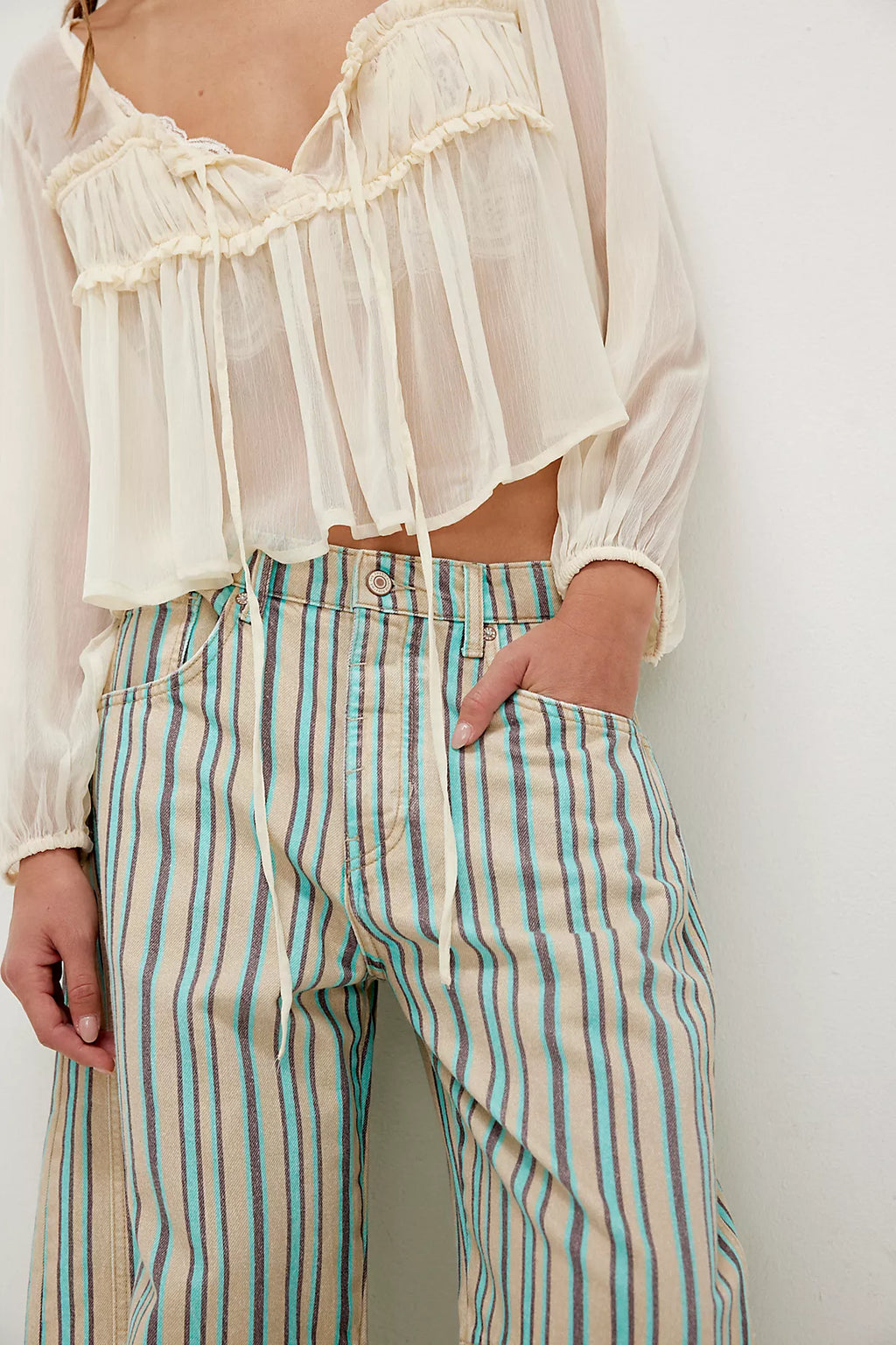 We The Free Good Luck Printed Barrel Jeans