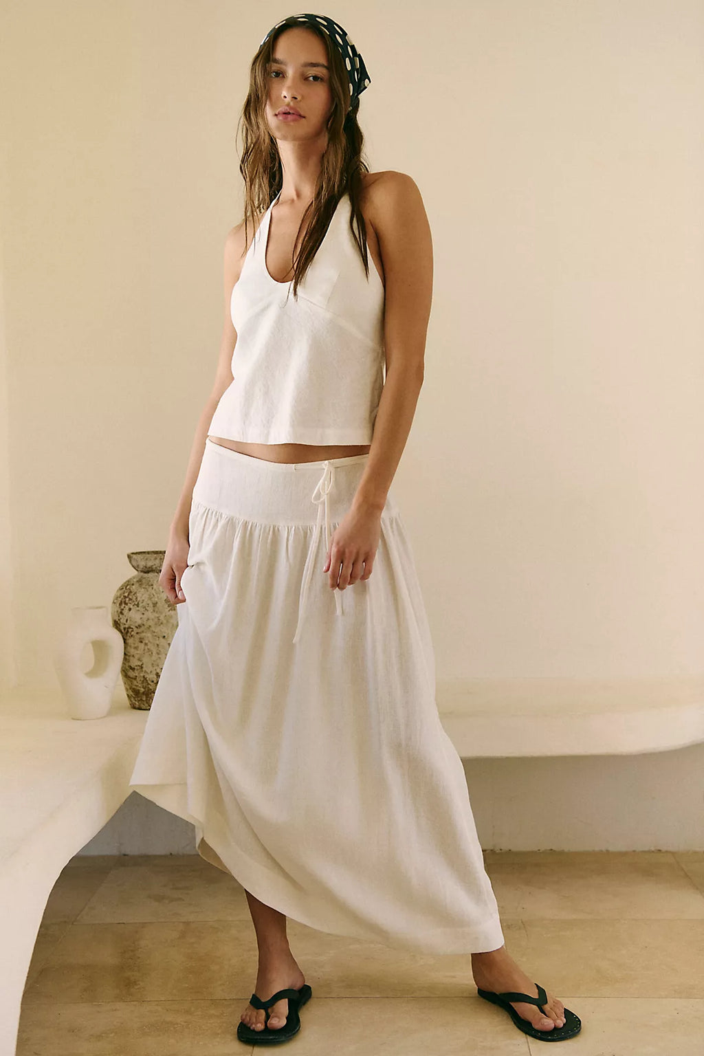 Sandshell Linen Skirt Set