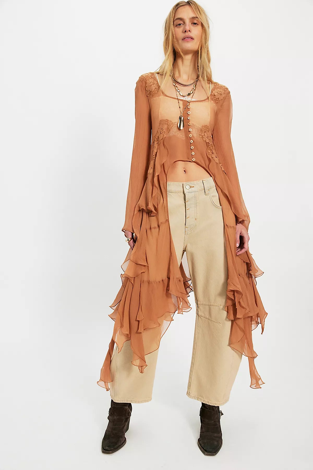 Nigel Preston Angel Chiffon Maxi Top