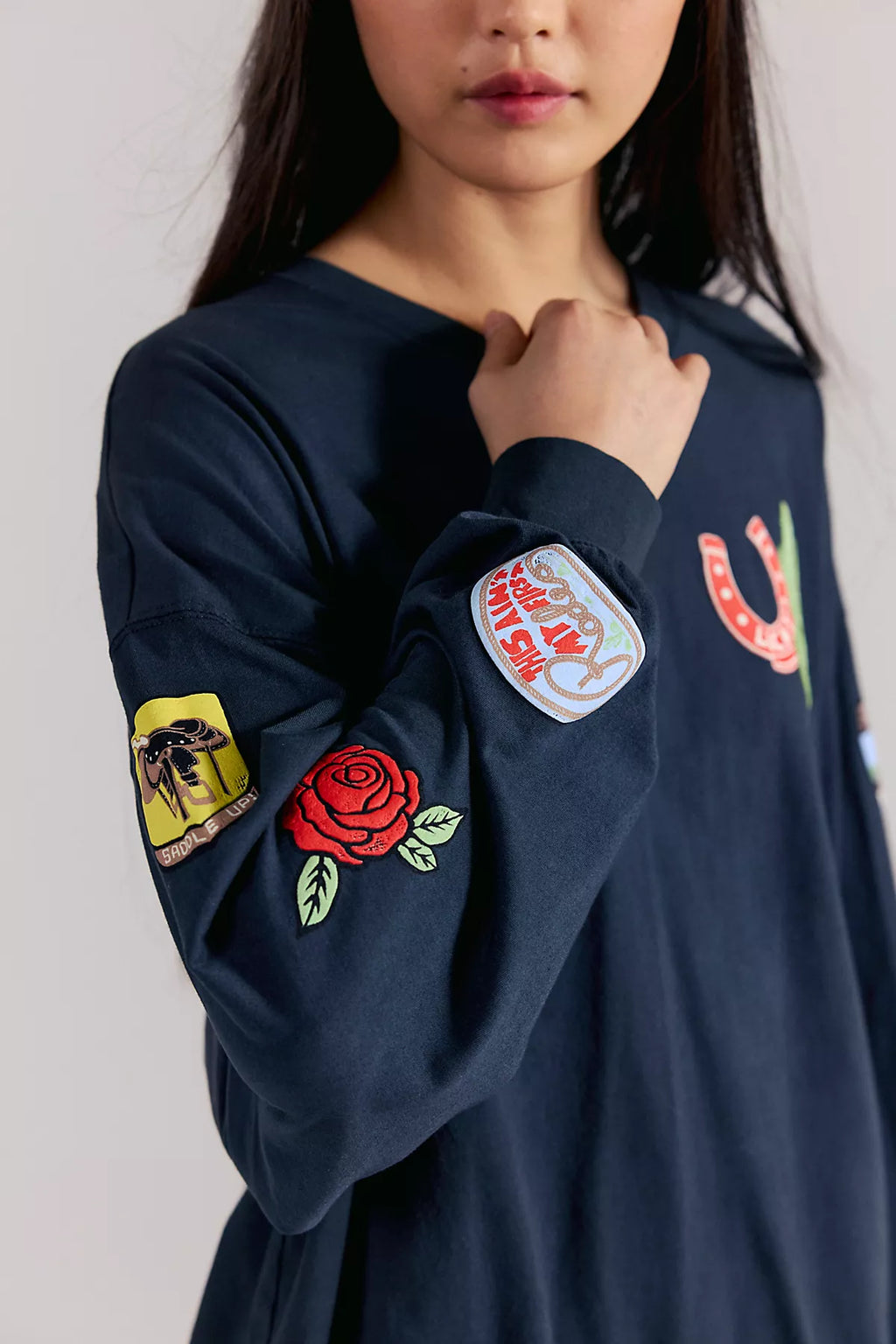 Daydreamer Western Patches Long Sleeve Tee