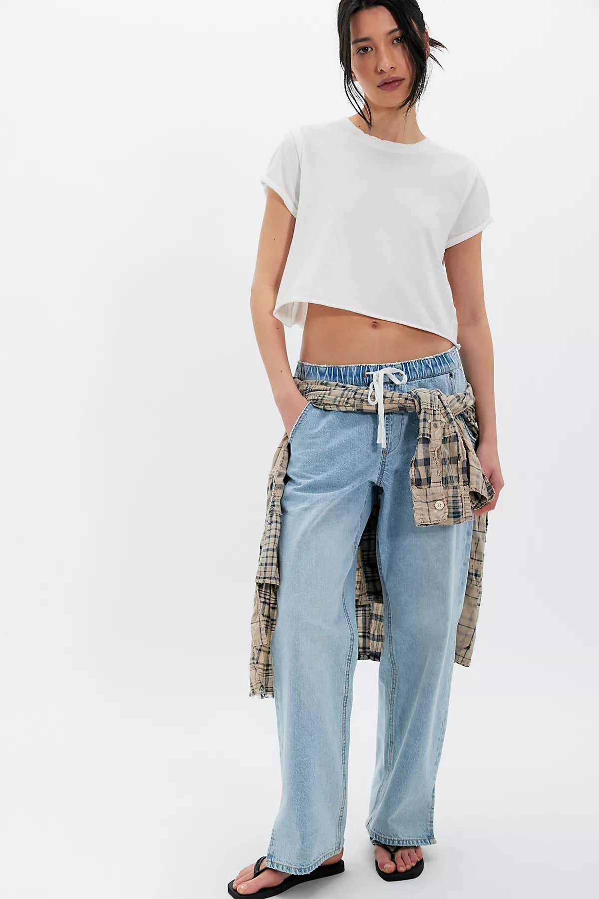 OneTeaspoon Roadhouse Wide-Leg Drawstring Jeans