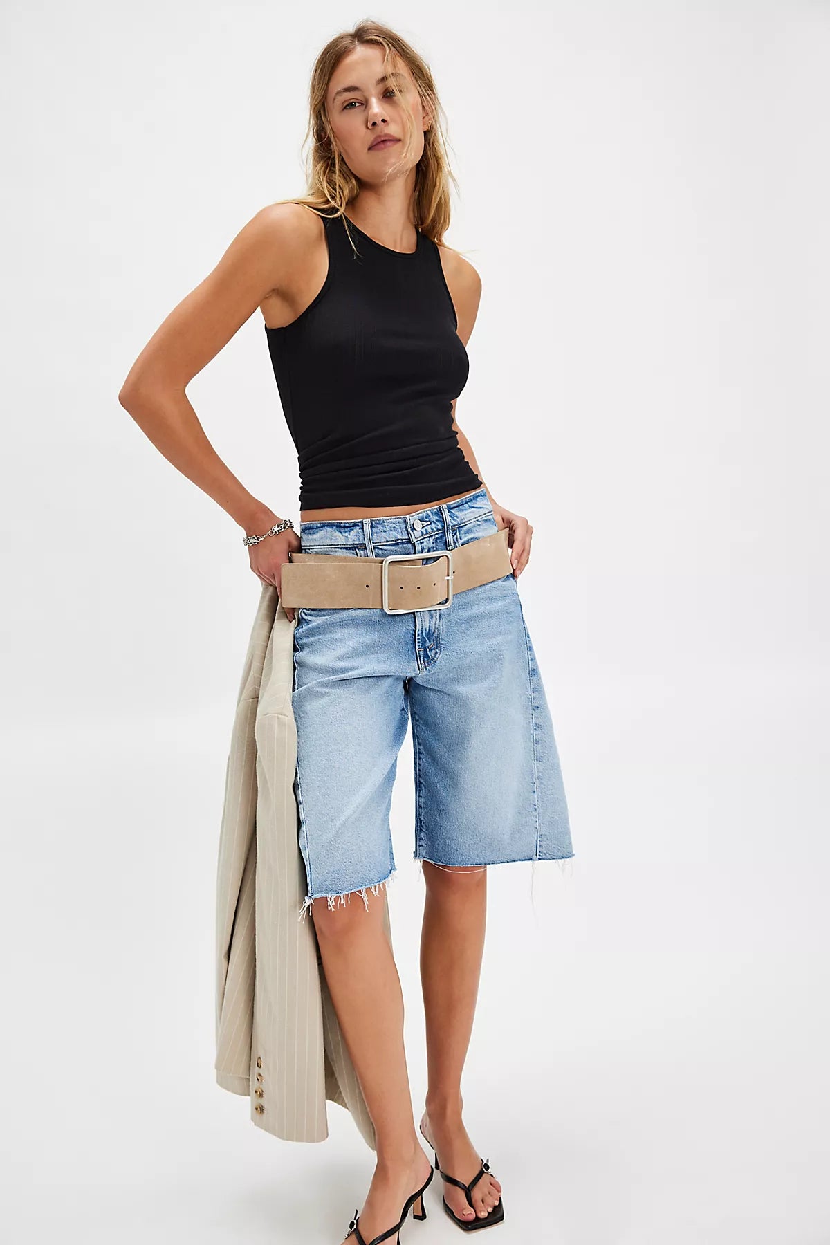 MOTHER The Half-Pipe Bermuda Fray Shorts