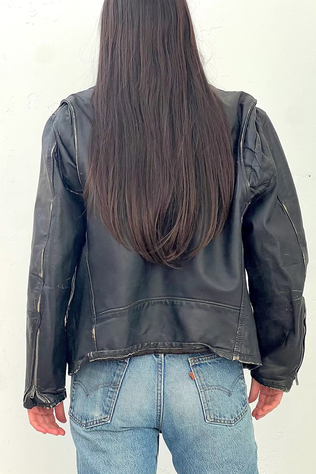 Vintage Leather Biker Jacket Selected by Anna Corinna