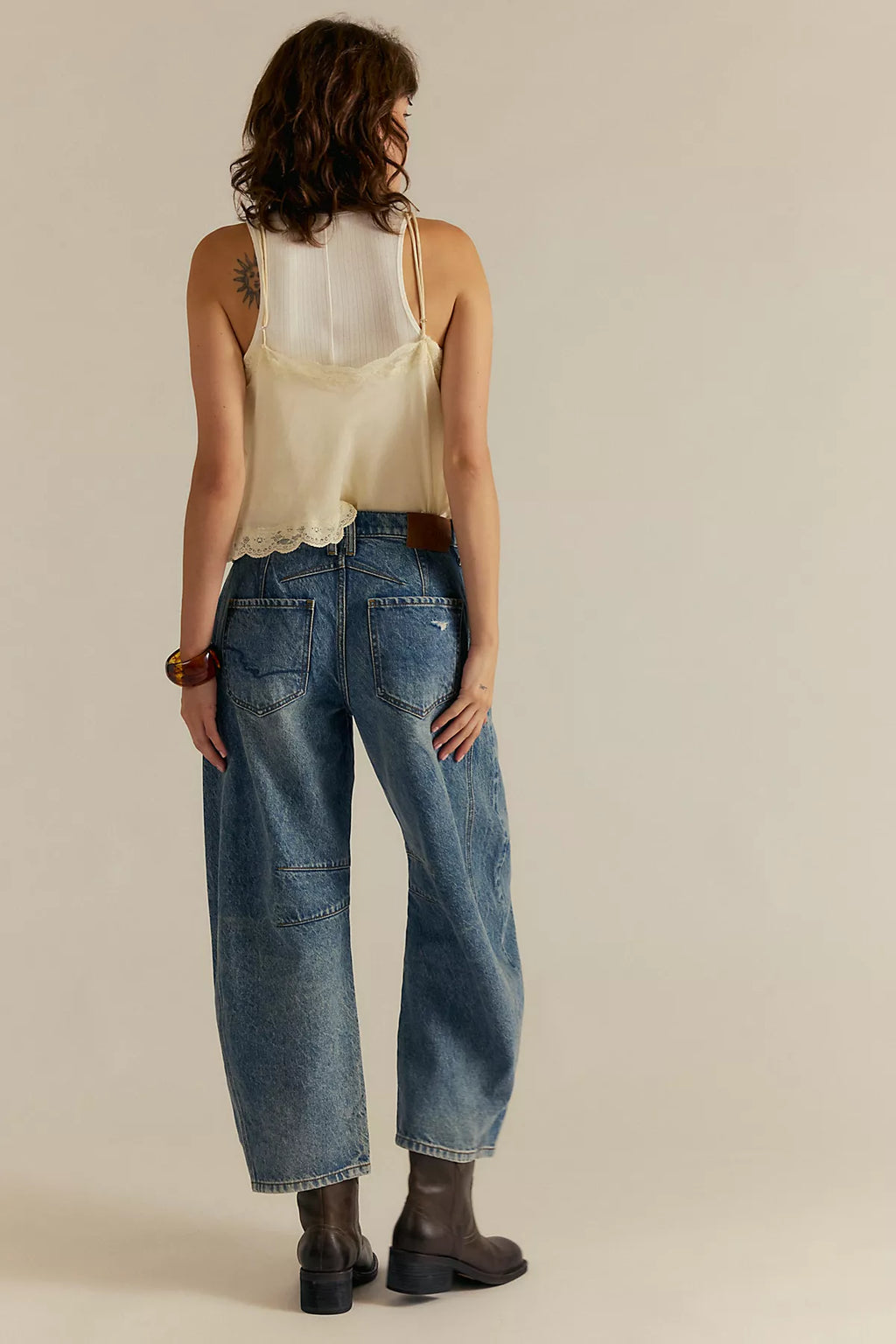 We The Free Good Luck Mid-Rise Barrel Jeans