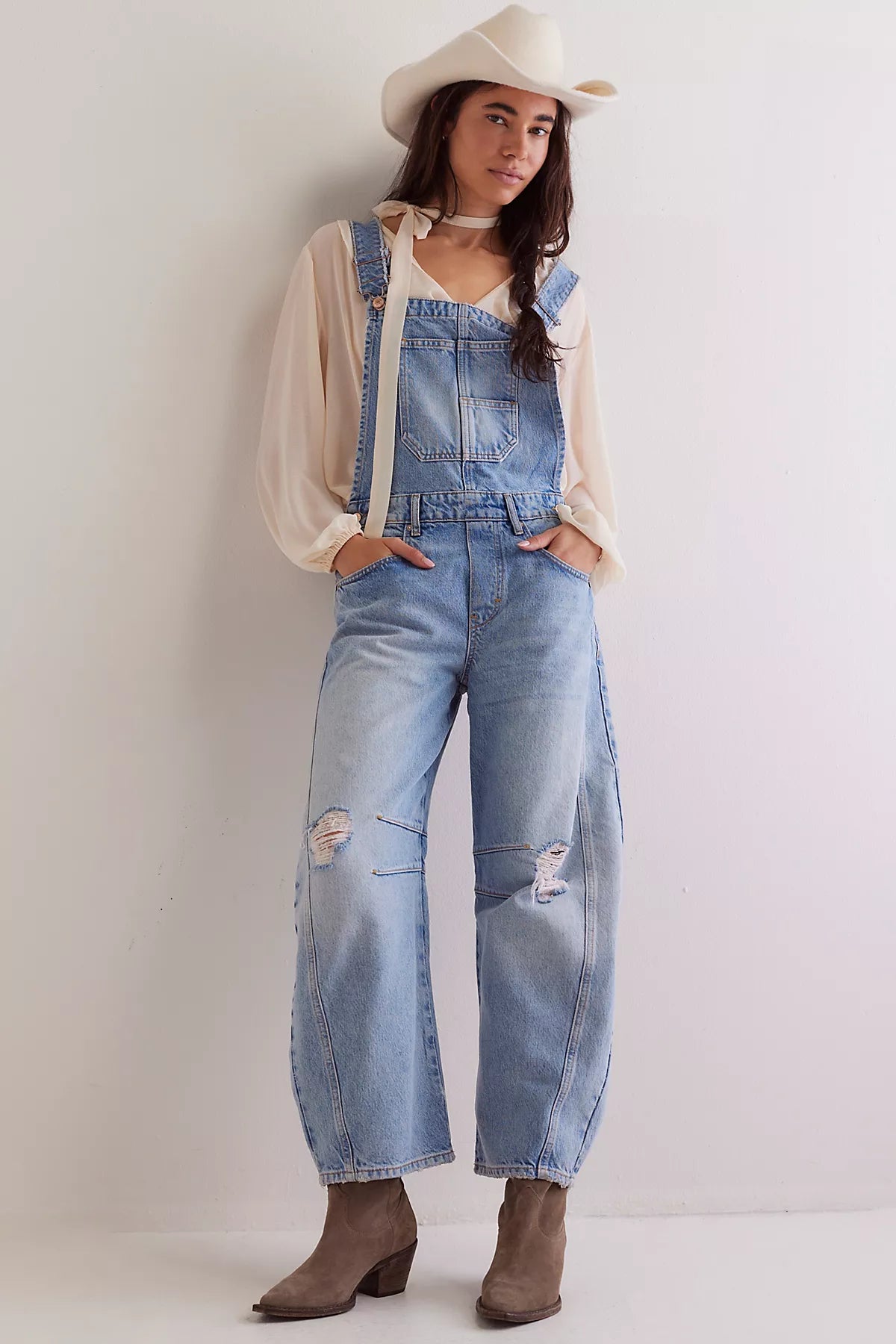 We The Free Good Luck Barrel Overalls