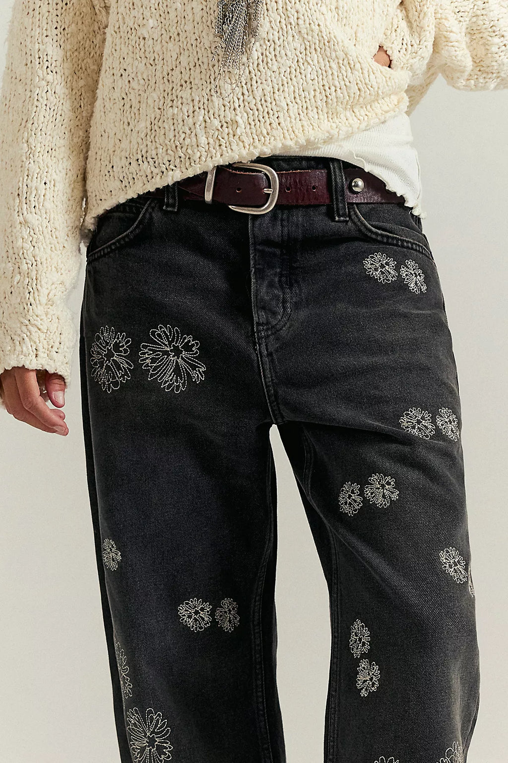 Tricia Fix Deep Trance Boyfriend Embroidered Jeans