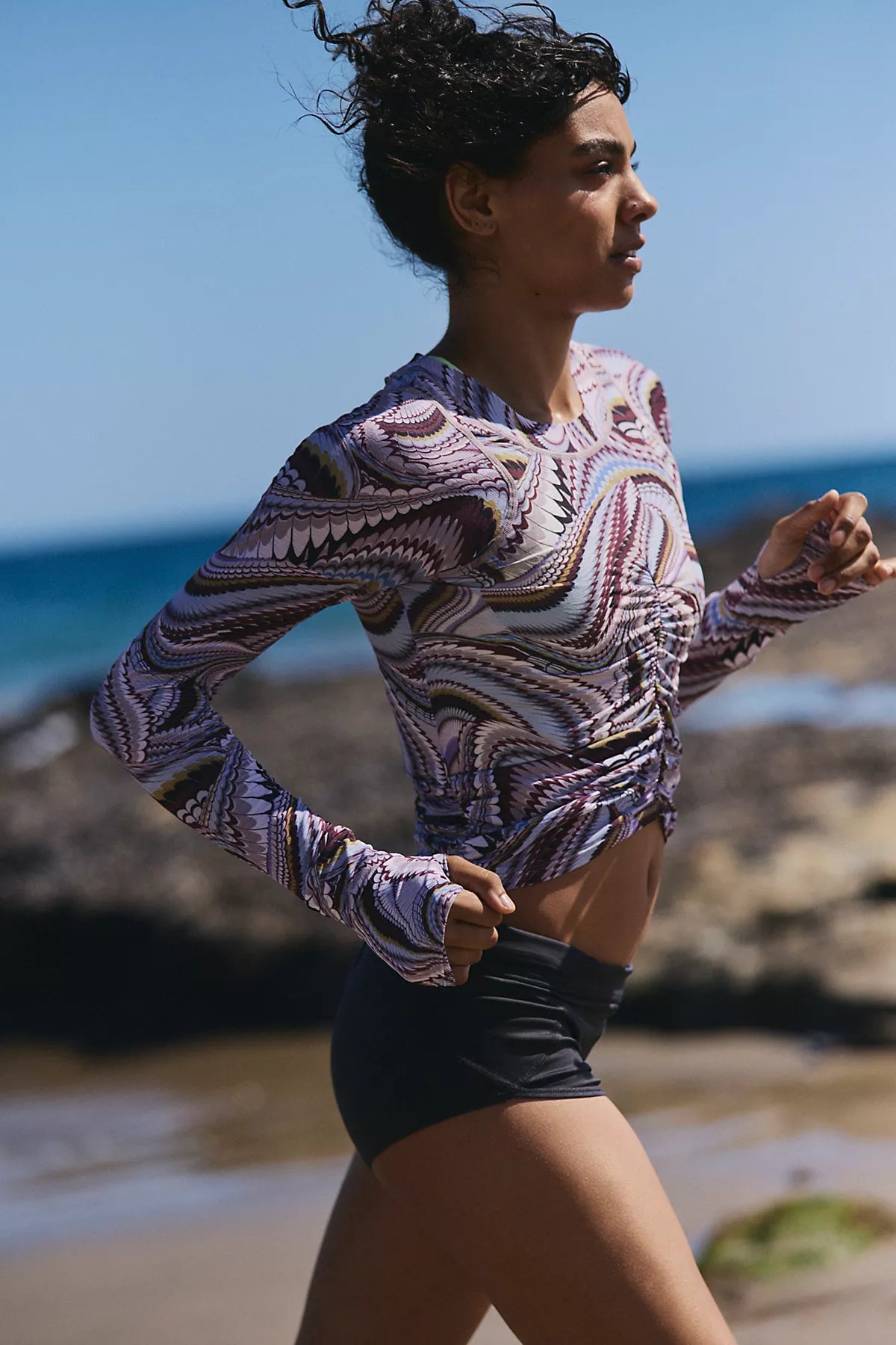 Tempo Ruched Printed Long Sleeve