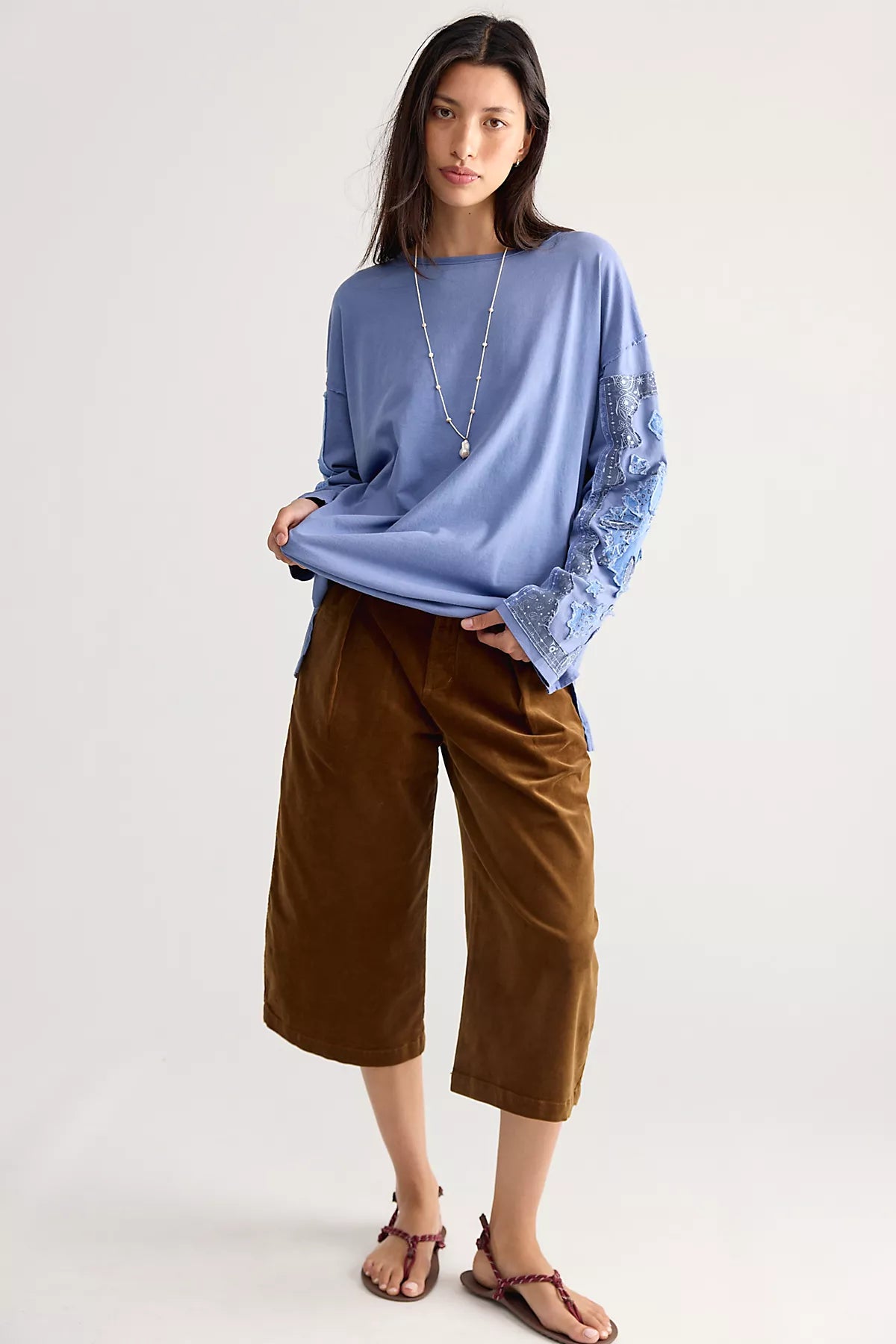 Tricia Fix Bando Applique Long Sleeve Top