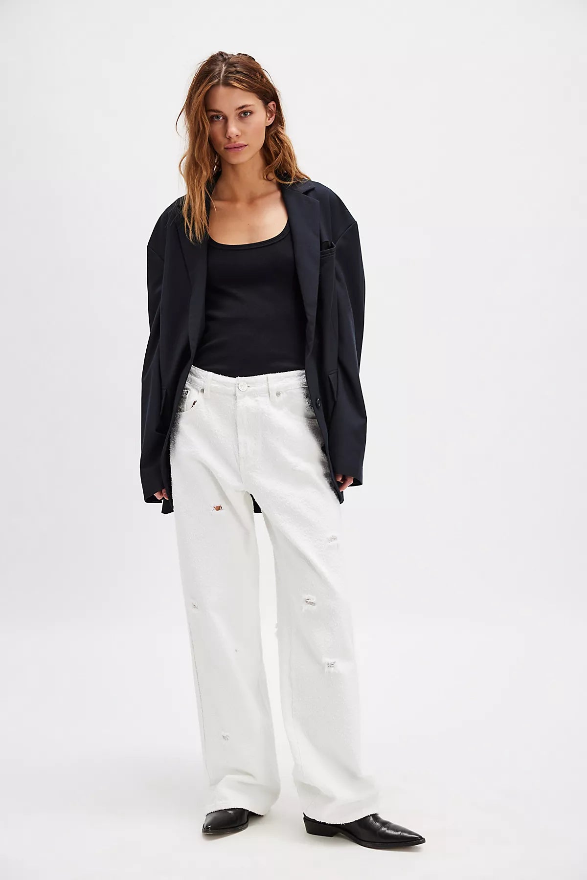 OneTeaspoon Jackson Textured Mid-Rise Jeans