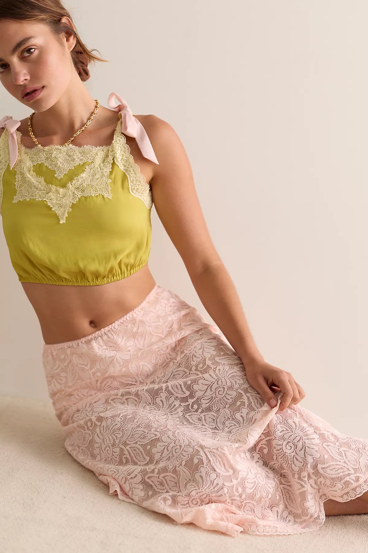 Sheer Emotion Midi Slip Skirt