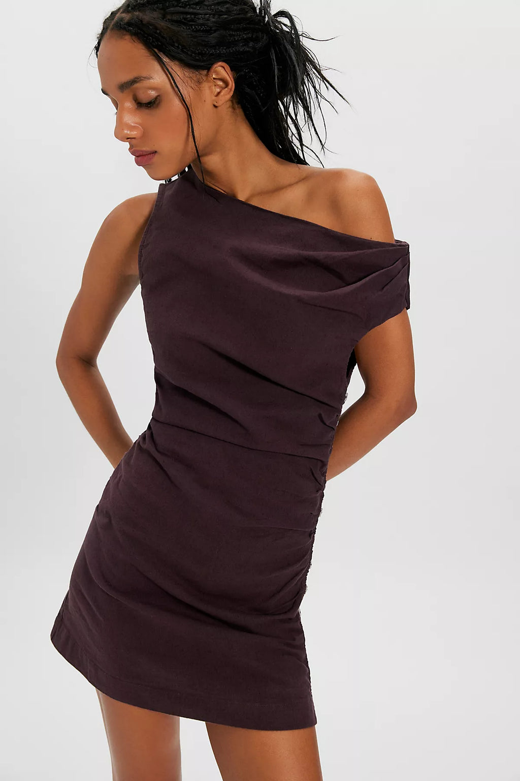 So Far Summer Stretch Linen Mini Dress